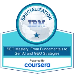 Бейдж SEO Mastery: From Fundamentals to Gen AI and GEO Strategies Specialization